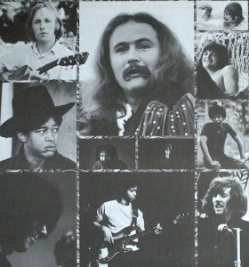 Vnitřní obálka LP desky Crosby, Stills, Nash & Young: Déjà Vu (1970, Atlantic Records)