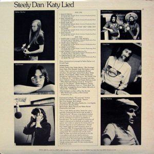 Zadní strana obalu Steely Dan: Katy Lied (1975, ABC Records)