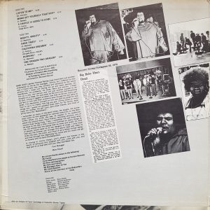 První strana rozevíracího obalu LP desky Baby Huey: The Baby Huey Story - The Living Legend (1971, Curtom Records)