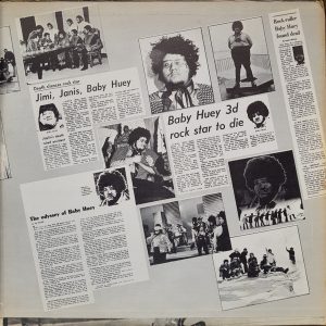 Druhá strana rozevíracího obalu LP desky Baby Huey: The Baby Huey Story - The Living Legend (1971, Curtom Records)